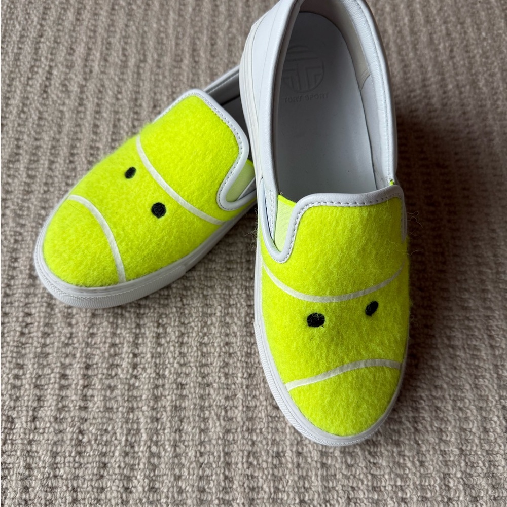 Tory Burch Tory Sport Bright Yellow Grumpy Tennis Slip-On Sneakers - Size 6